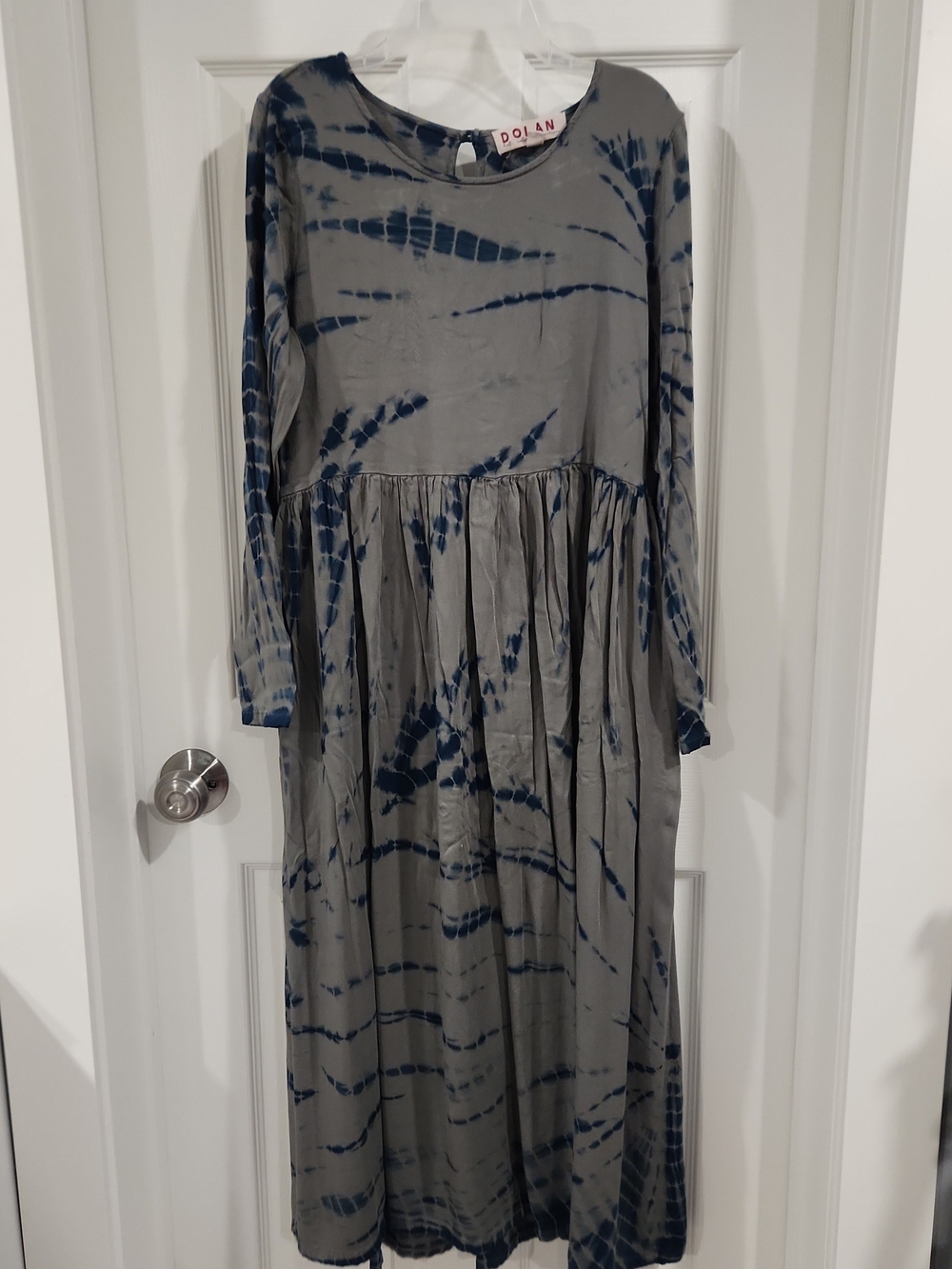 Dolan Left Coast Anthropologie Eliska Tie Dye Midi Green Blue XS EUC